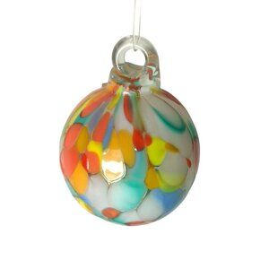 JK Glass Handblown Glass Ornament Bulb Christmas Colorful Czech Repubublic 1.5"